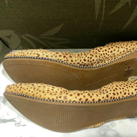 EUC~Chelsea & Violet 'Ruby' Leopard Calf Hair Ballet Flat~8 - Picture 3 of 15